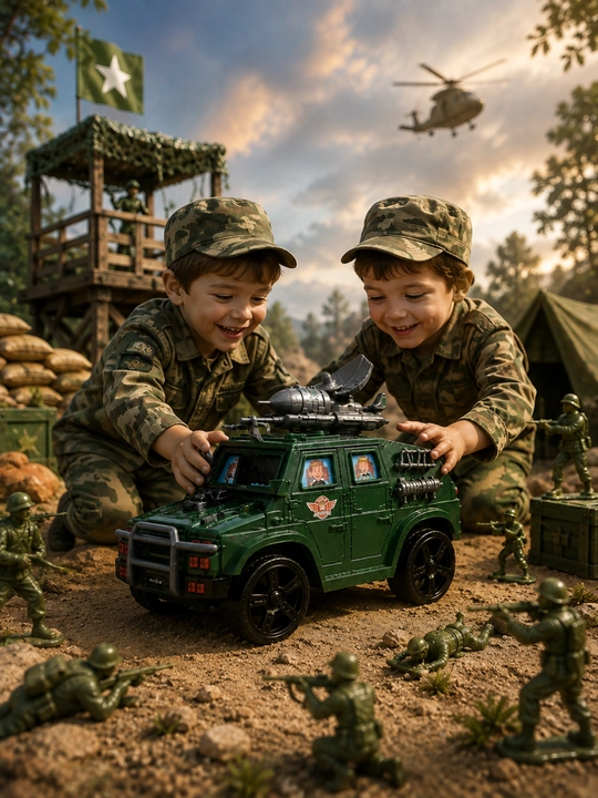 Игрушечный военный внедорожник с ракетой, световыми эффектами, 20 см