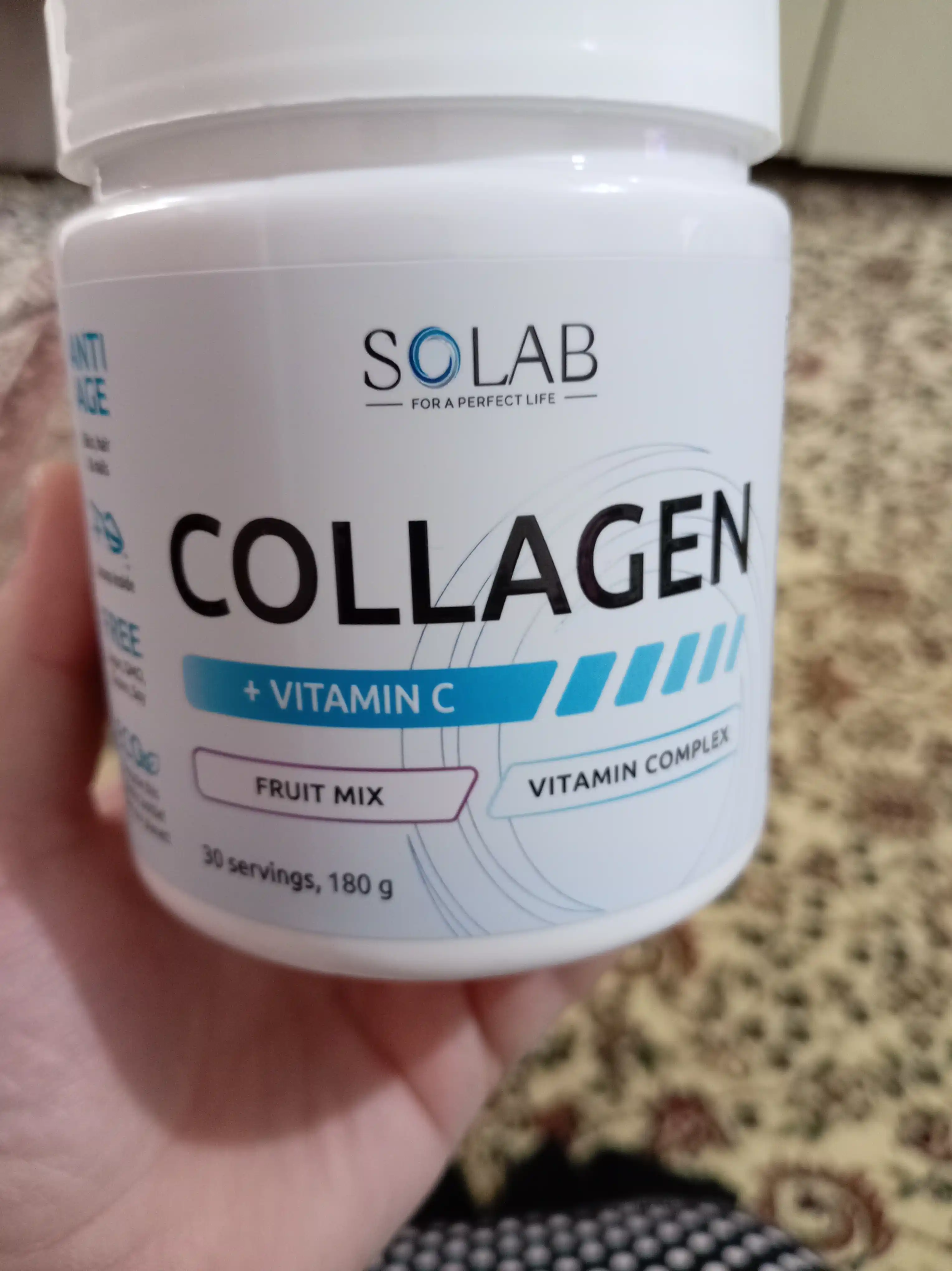 Kollagen + C vitamini, SOLAB, Mevali miks ta’mi, 180 g, 30 porsiya