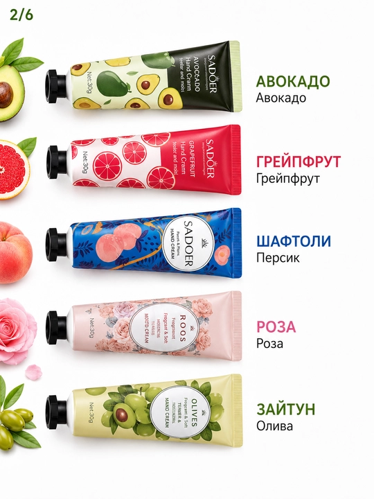 SADOER, набор кремов для рук, увлажняющие и смягчающие, 30 г