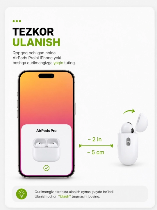 Simsiz quloqchinlar Pods Pro, sensorli, iPhone va Android uchun