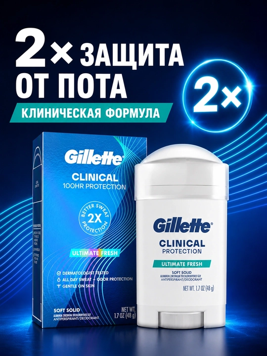 Gillette Clinical Ultimate Fresh, 48 г - США