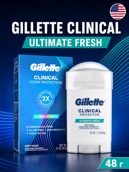 Gillette Clinical Ultimate Fresh, 48 г - США