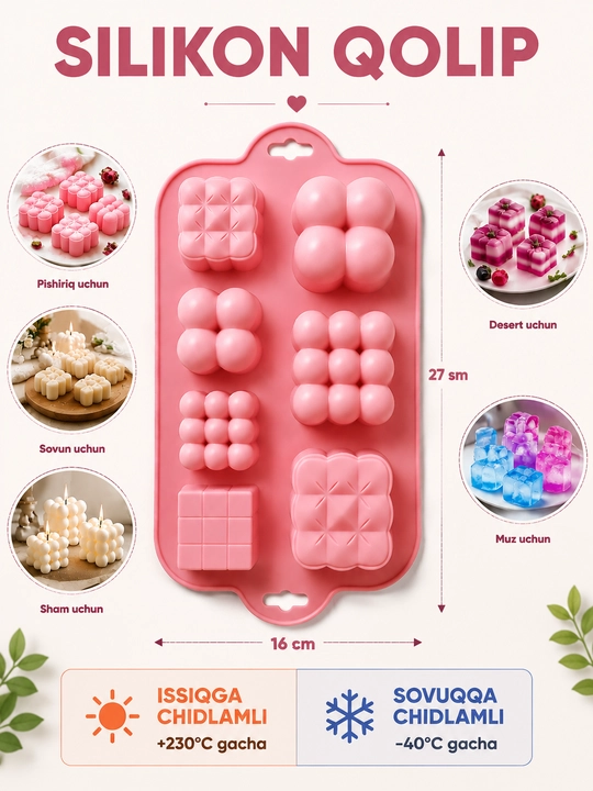 Силиконовая форма для выпечки кексов, форма для мыла, свечей, воска