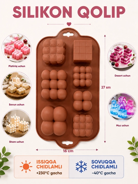 Силиконовая форма для выпечки кексов, форма для мыла, свечей, воска
