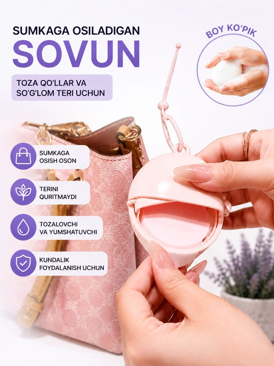 Sovun varaqlari uchun osma g‘ilof, sayohat va gigiyena uchun portativ sovun