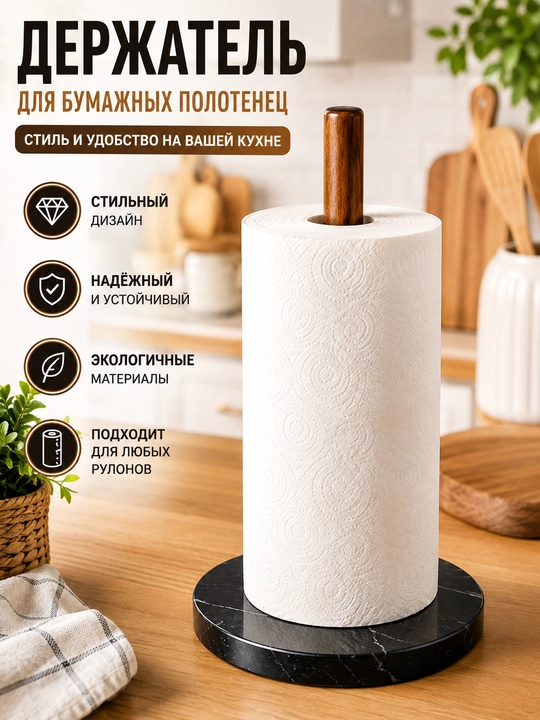Bambukdan tayyorlangan qog‘oz sochiqlar uchun ushlagich — stol usti, oshxona uchun - 