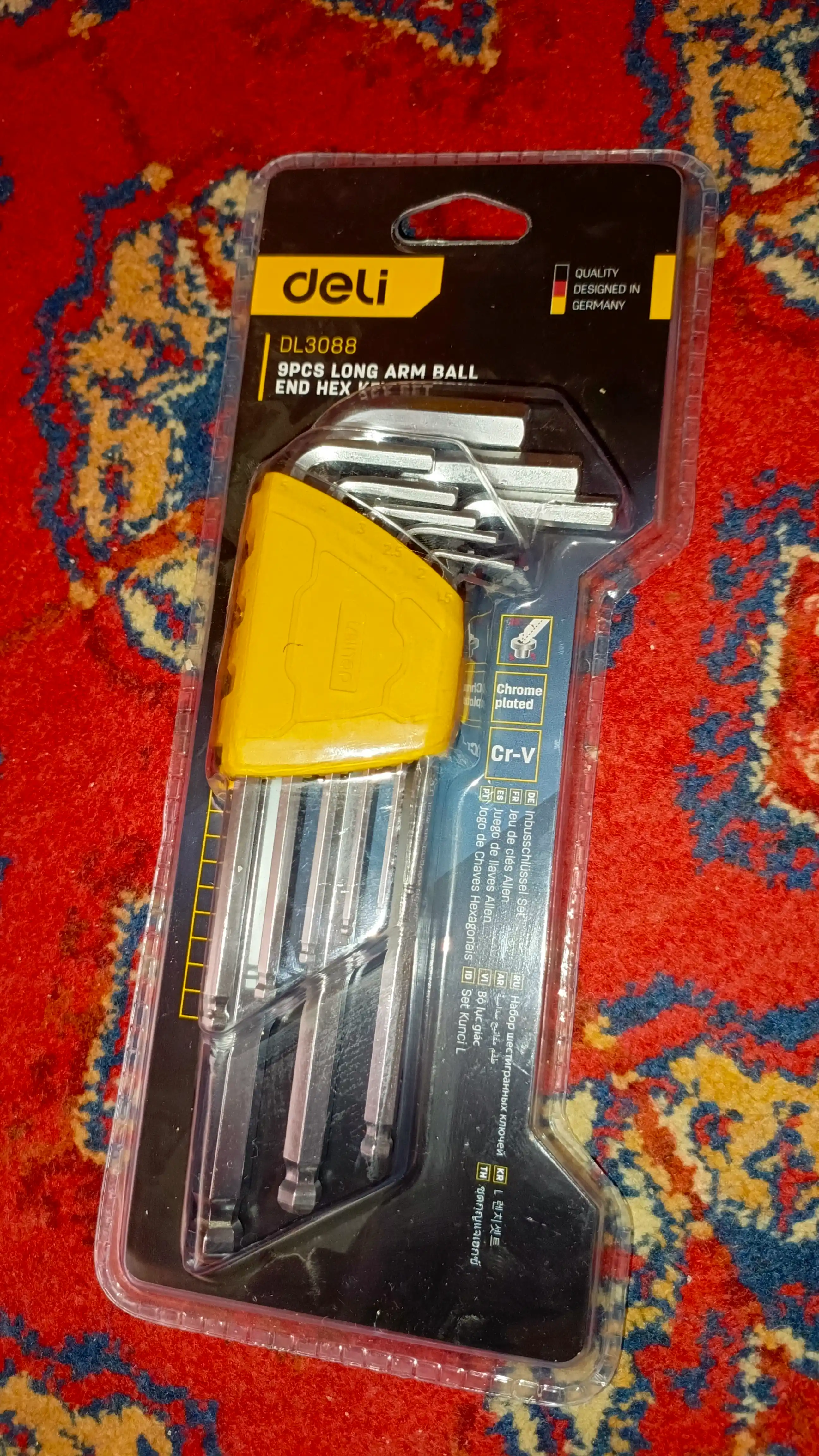 Шестигранник скругленный в набор Deli EDL3088, 9 шт, 1.5-10mm
