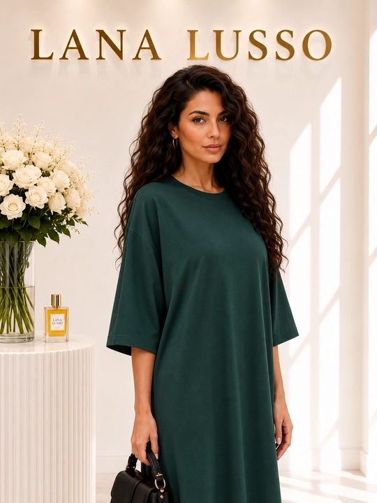 Платье женское миди MIRA MIA из трикотажа, темно-зеленое