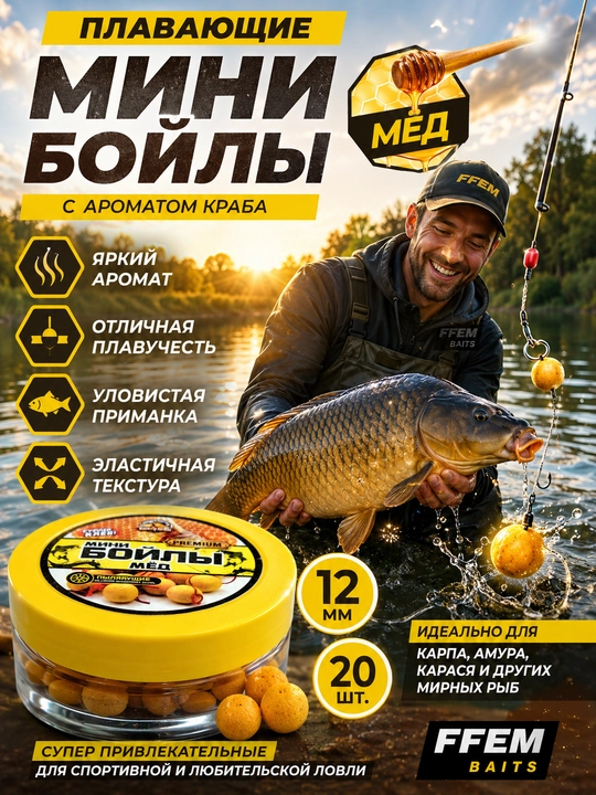 Плавающие мини-бойлы для рыбалки