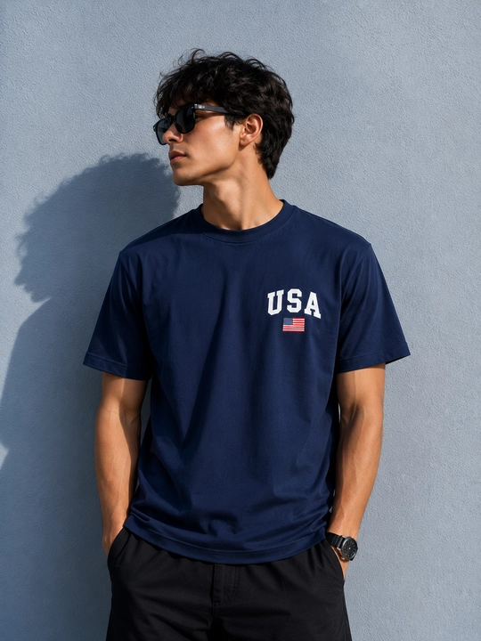 USA printli futbolkalar erkaklar va ayollar uchun, paxta