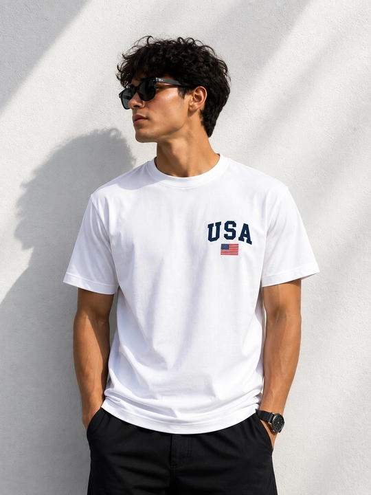 USA printli futbolkalar erkaklar va ayollar uchun, paxta