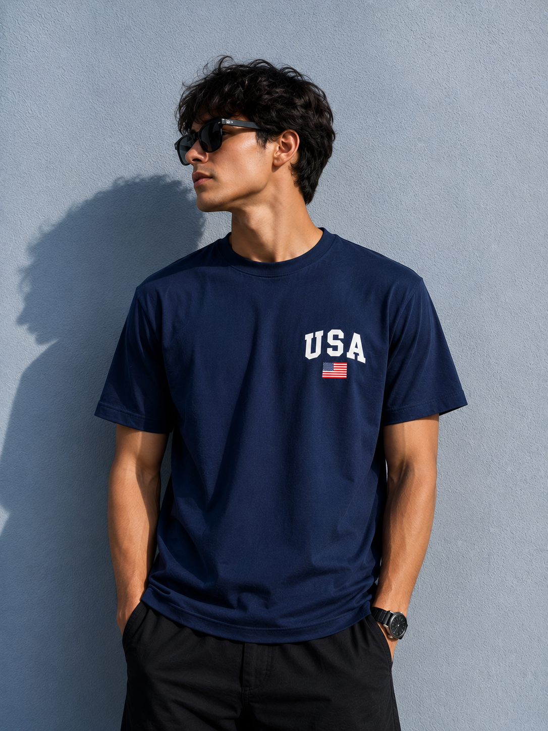 USA printli futbolkalar erkaklar va ayollar uchun, paxta
