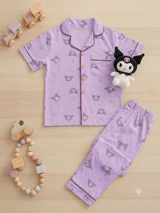 Пижама Kuromi, детская пижама, пижама для девочки, пижама на пуговицах, мягкая пижама