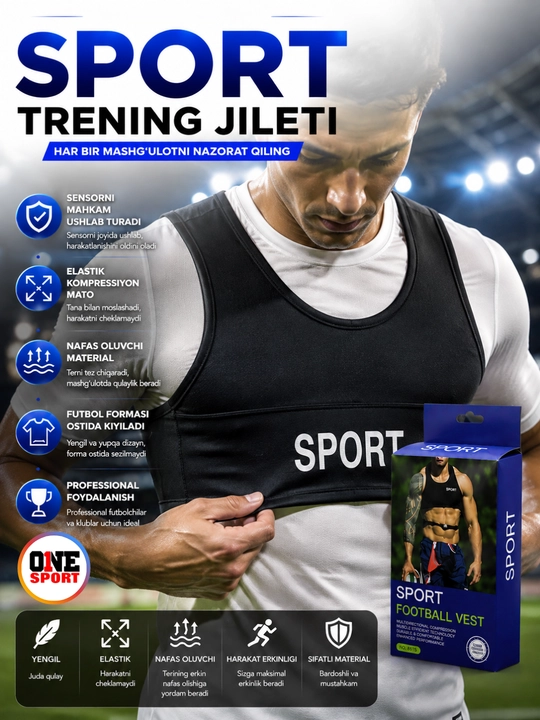 Sport trening jileti – elastik kompression sport jileti - 