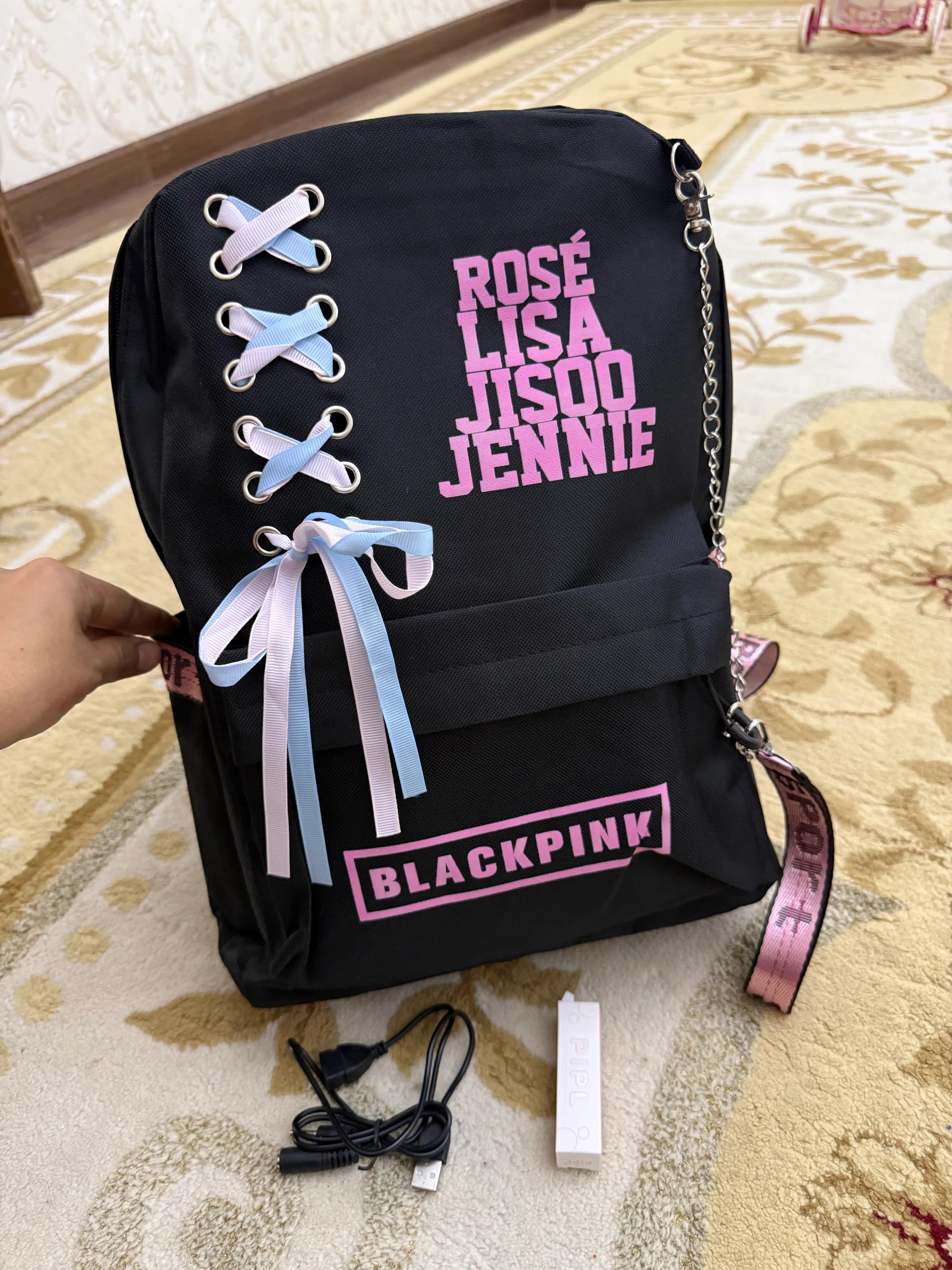 Ayollar uchun BLACKPINKK ryukzaki, zamonaviy maktab uchun ryukzak
