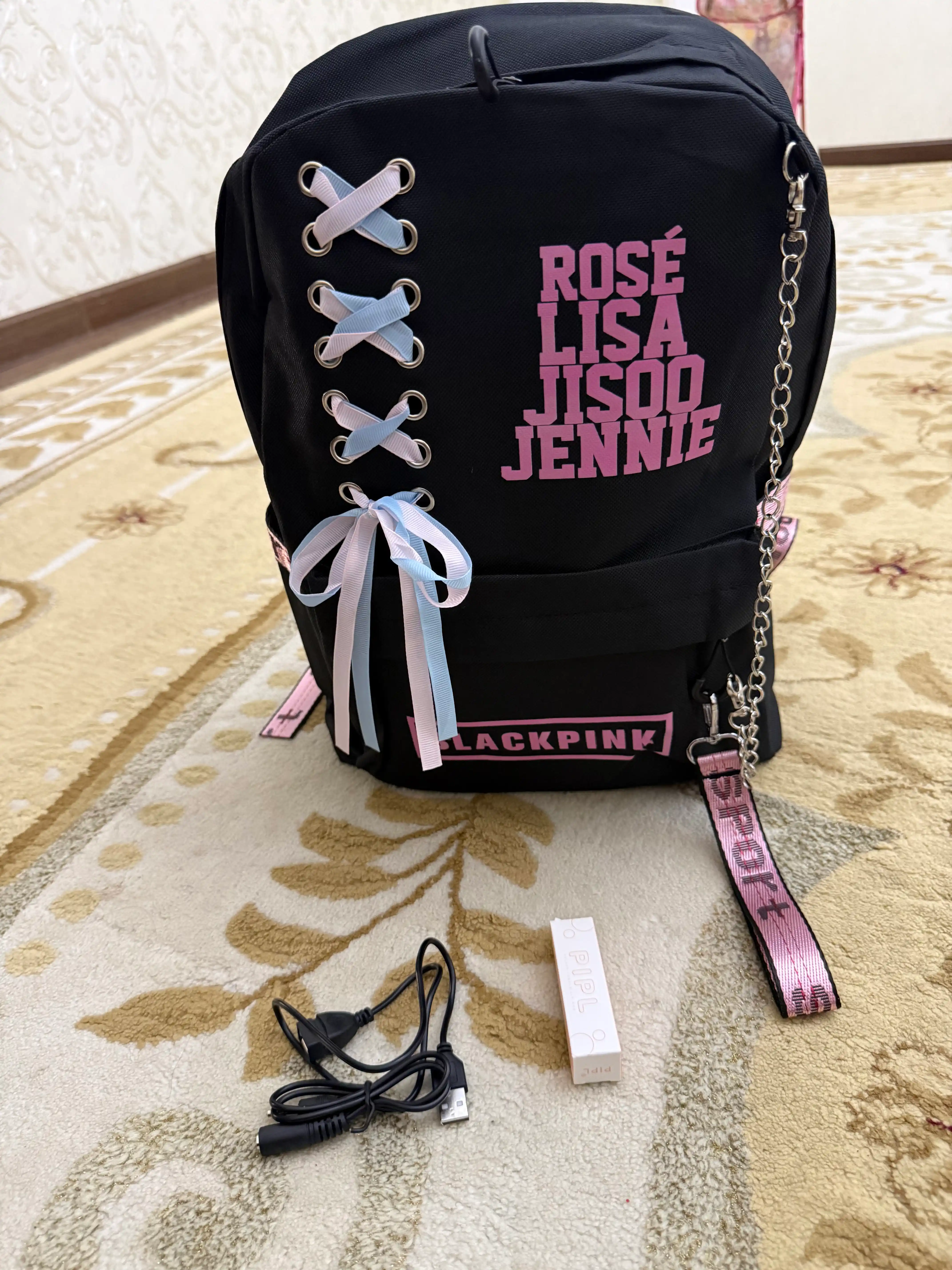 Ayollar uchun BLACKPINKK ryukzaki, zamonaviy maktab uchun ryukzak