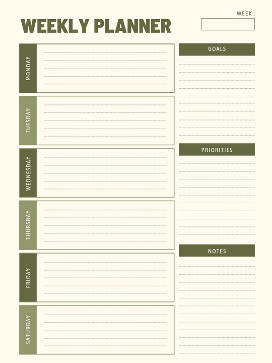 Недельный планер, weekly planner, планер на неделю, еженедельный планер, ежедневник - 