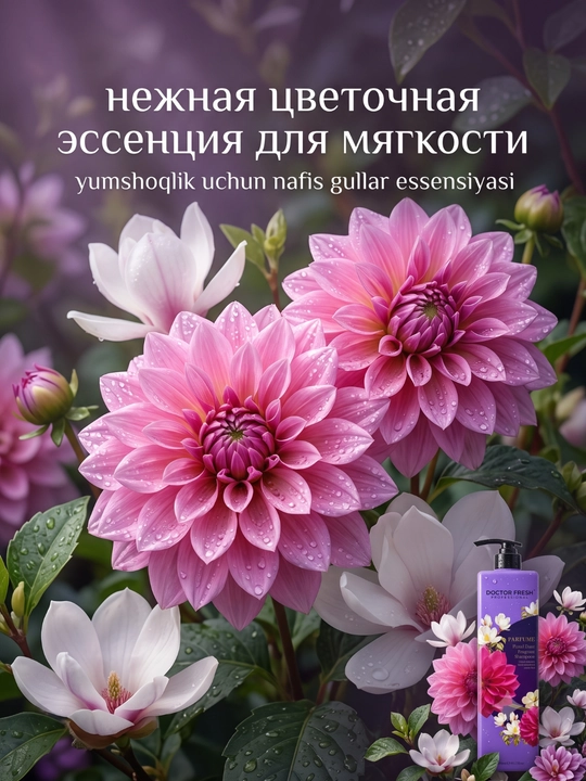 Шампунь для волос Doctor Fresh Parfume, парфюмированный, 8 ароматов, 1200 мл
