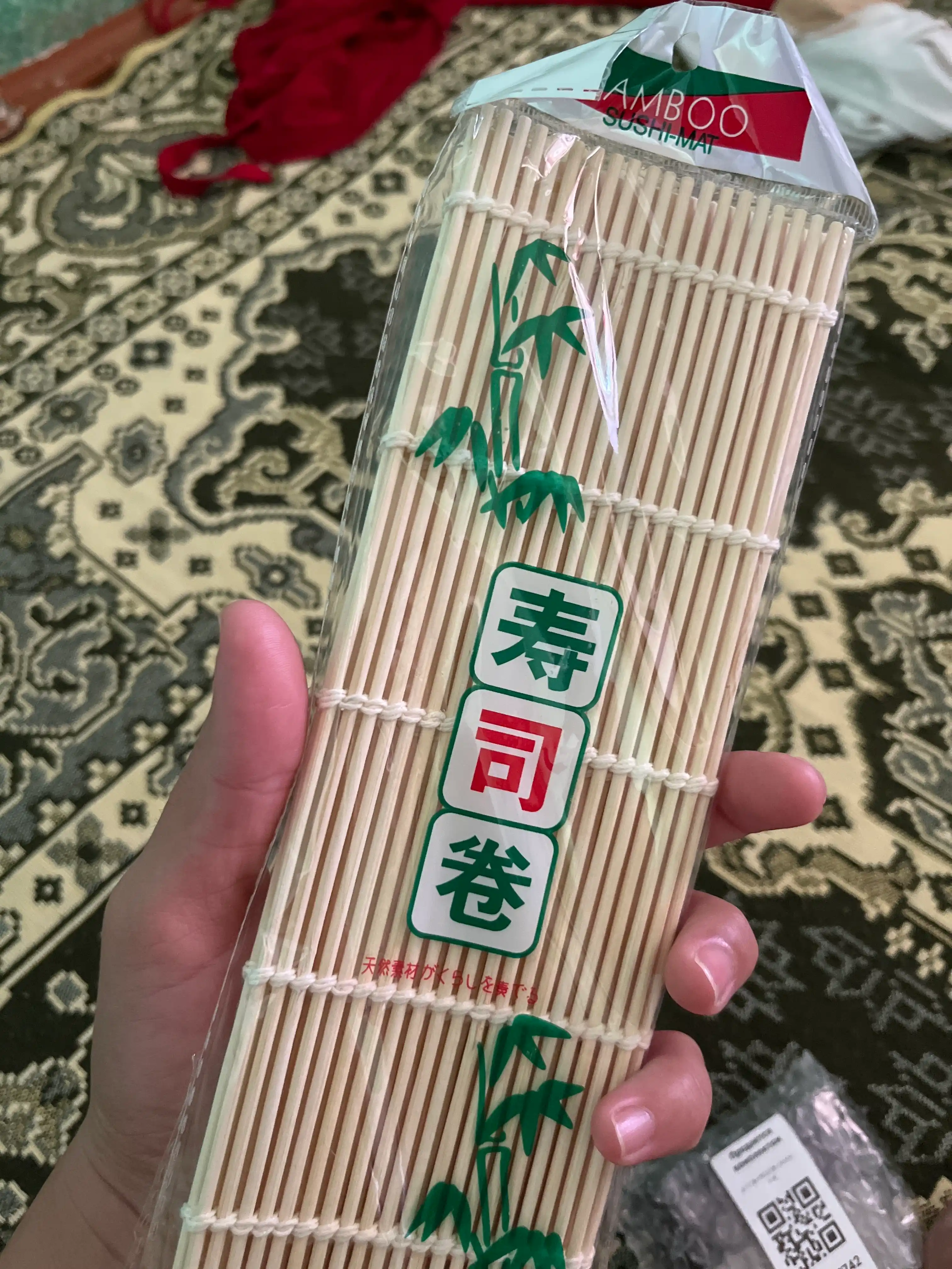 Bambukli gilamcha sushi va rollar uchun, tsinovka sushi uhun, 24 * 24 sm