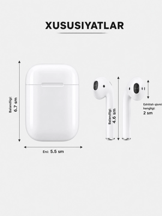 Simsiz quloqchinlar, sensorli, iPhone va Android uchun