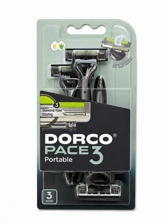 Dorco Pace 3 Portativ – 3 ta pichoqli, 3 dona bir martalik ustara - 