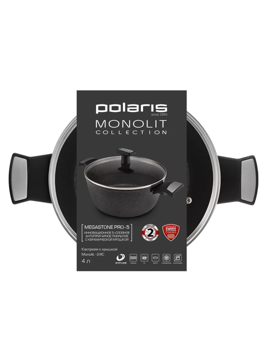 Кастрюля с крышкой Polaris Monolit-24C