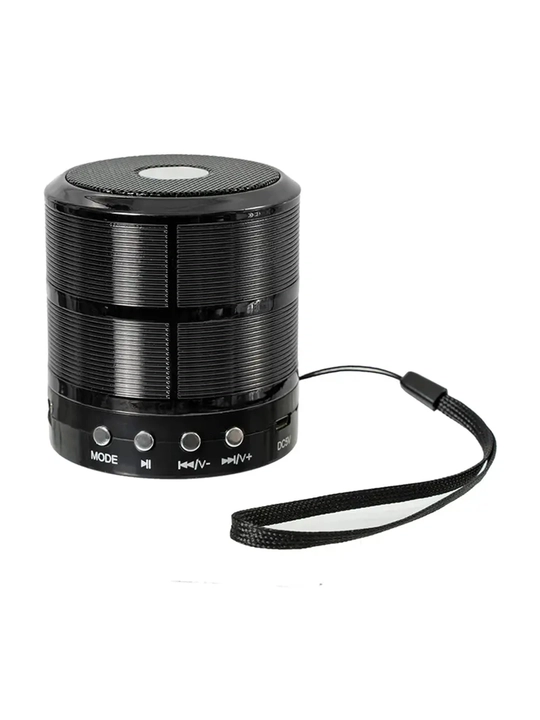 WS-887 Bluetooth Kolonka Simsiz Karnay FM Radio USB TF AUX Portativ Dinamik Qora