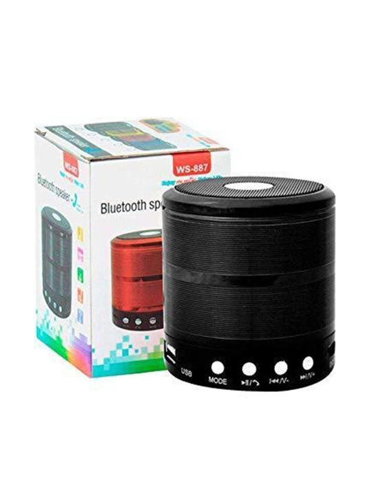 WS-887 Bluetooth Kolonka Simsiz Karnay FM Radio USB TF AUX Portativ Dinamik Qora