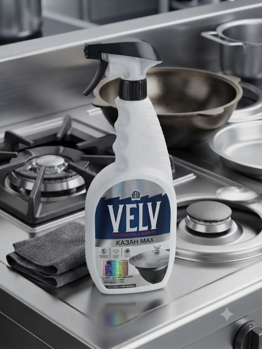 VELV Антиналёт быстро удаляет известковый налёт, ржавчину и мыльные разводы - 