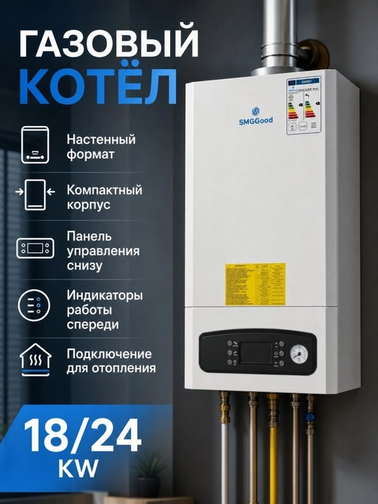 Gaz tejaydigan isitish qozoni SMGGood 18,24 kW - 