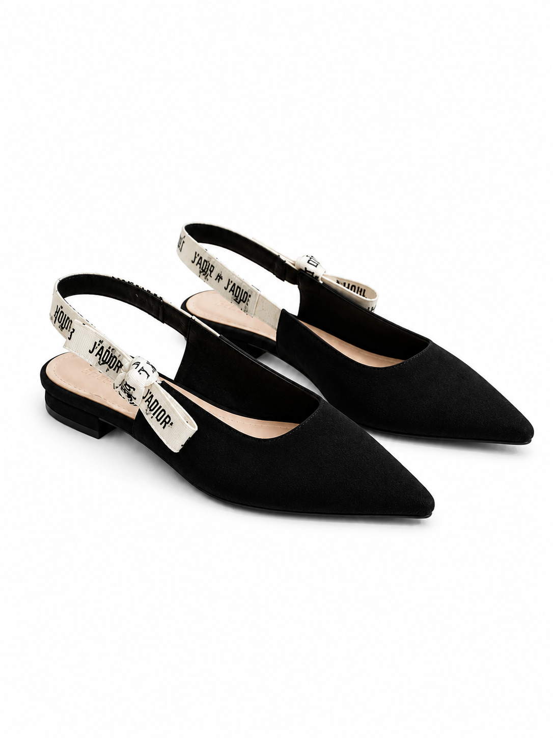 Ayollar uchun slingback oyoq kiyimlari, uchli burunli tasmali baletka