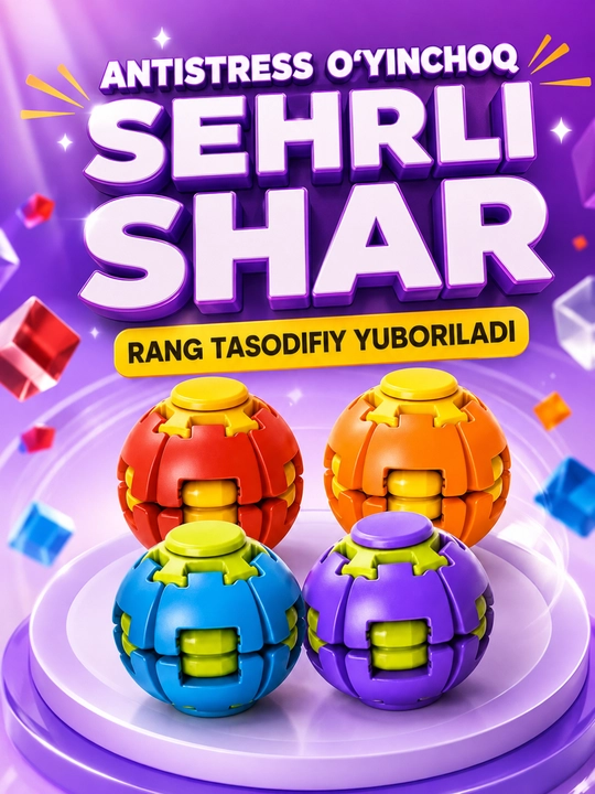 Antistress o‘yinchoq sehrli shar, motorika uchun rangli fidget, rang tasodifiy - 