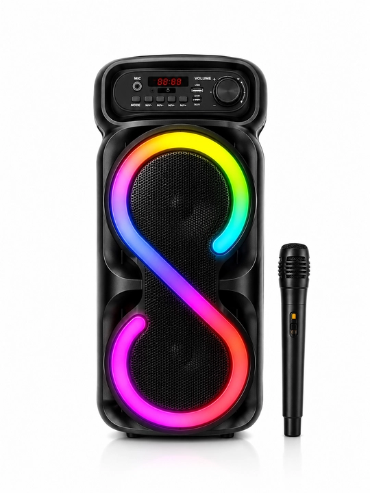 Караоке-колонка ZQS 4270 с беспроводным микрофоном, портативным Bluetooth и RGB-подсветкой - 
