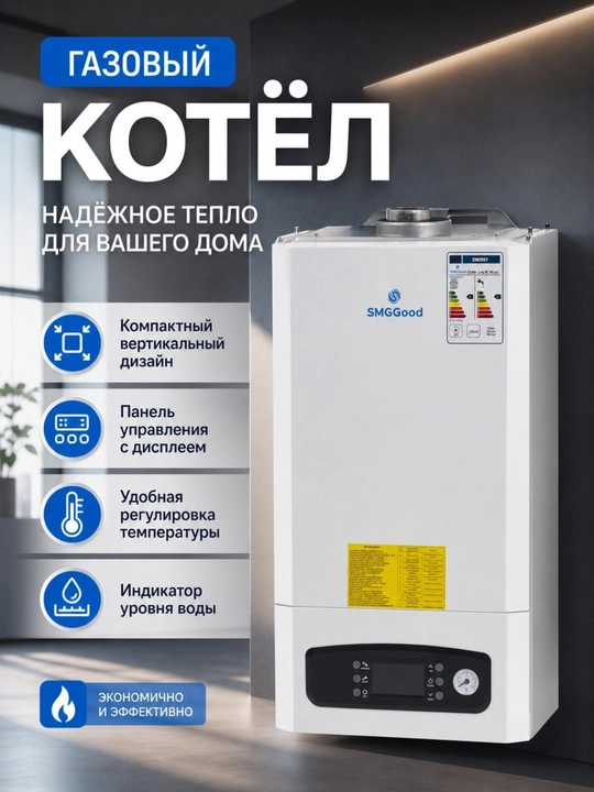Oilangiz uchun issiqlik va issiq suv — SMGGood 18,24 kW ikki konturli qozon - 