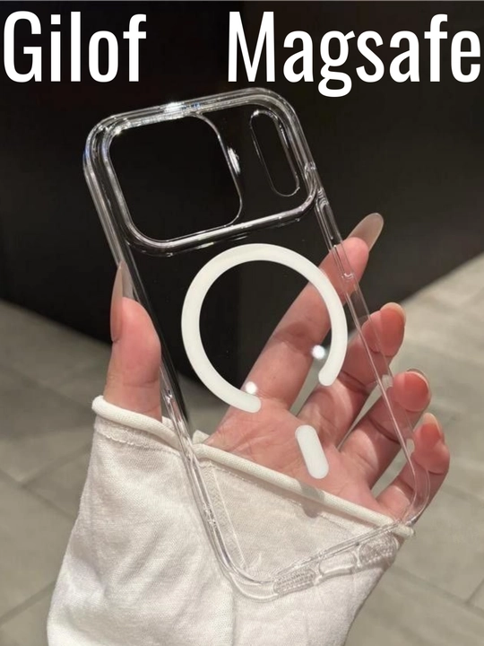 G'ilof iPhone uchun, IPhone MAGSafeli plastik, shaffof, animatsiya bilan