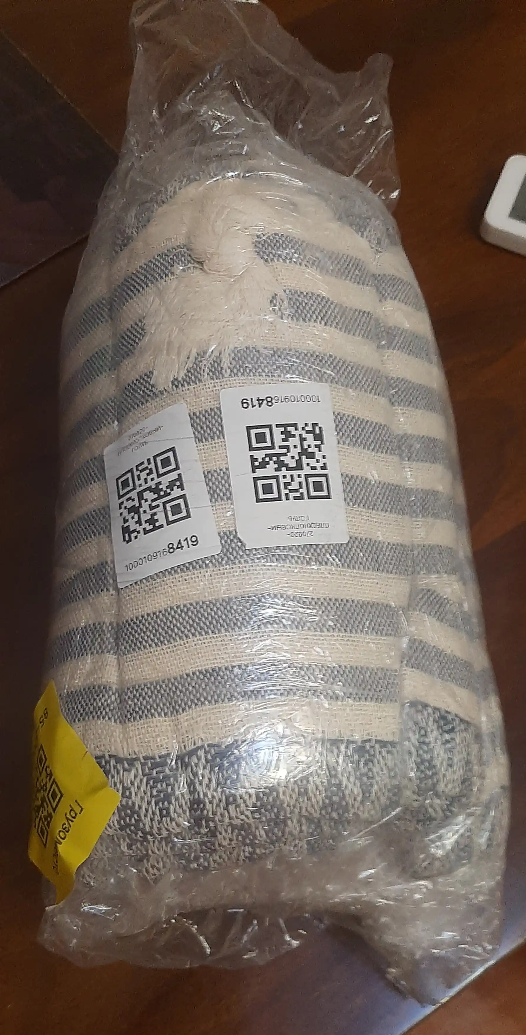 Ikki kishilik paxtali pled-yopinchiq 210×230 sm, popukli, karavot va divan uchun