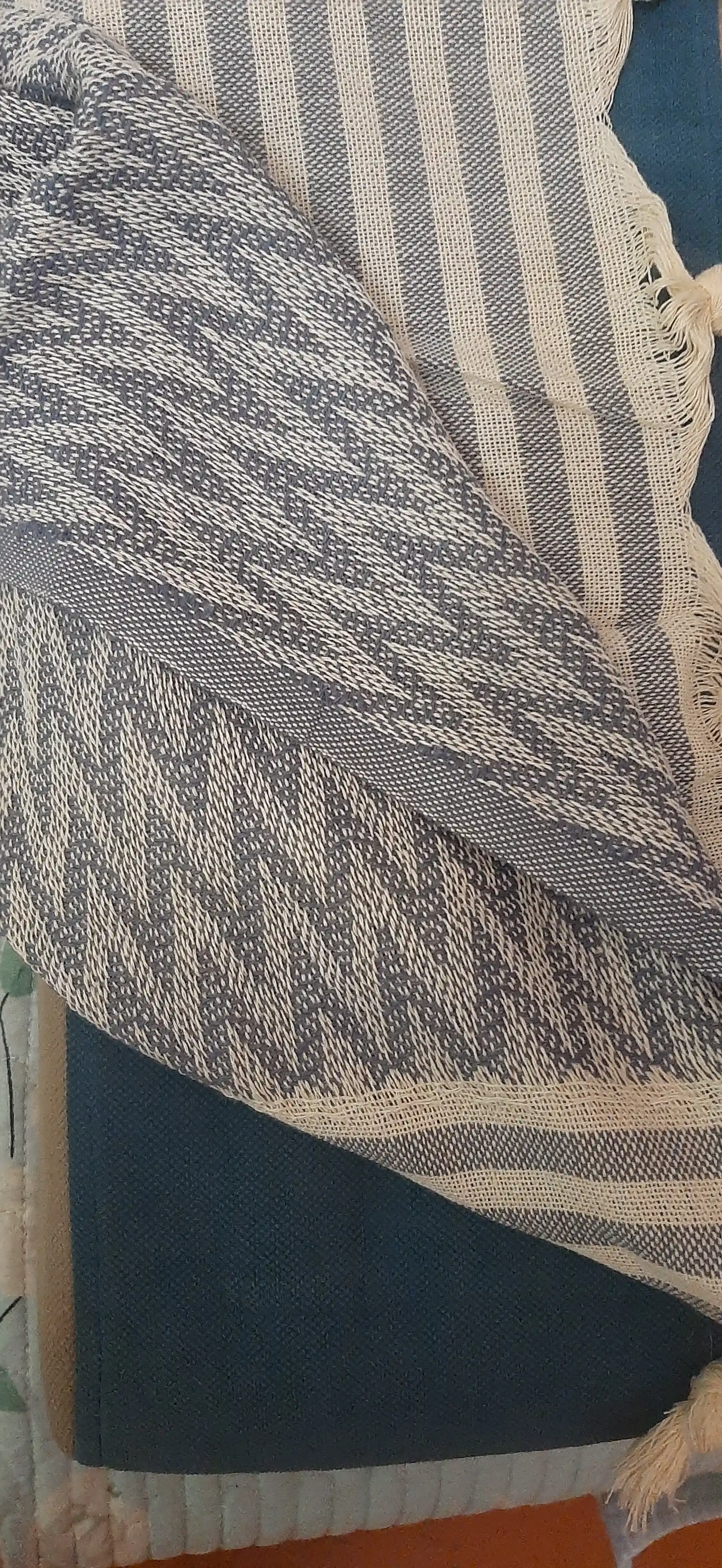 Ikki kishilik paxtali pled-yopinchiq 210×230 sm, popukli, karavot va divan uchun