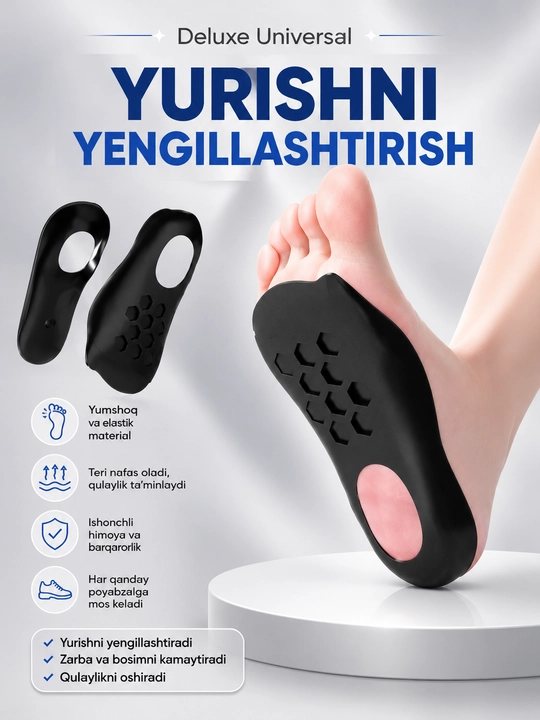 Ortopedik yumshoq tagliklar, 4D-bulut, oyoq gumbazini qo‘llab-quvvatlash - 