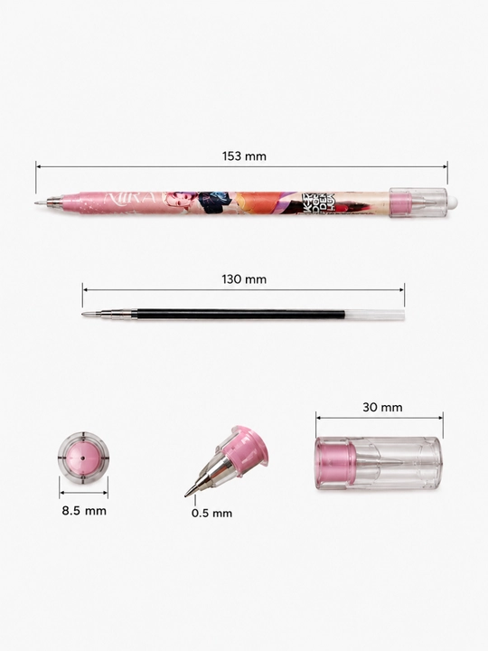 HUNTRX ko'k siyohli gel ruchka 0.5 mm, yumshoq yozuvchi maktab va ofis uchun