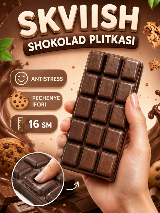 Skvish antistress yumshoq batonchik o‘yinchoq, ilgakli fidget, tasodifiy rang