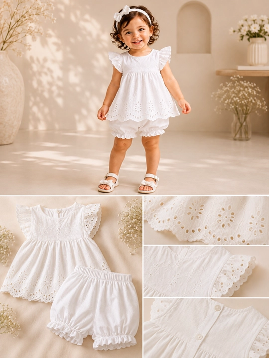 Летний комплект-двойка для девочки 8 мес–3 лет, кофта и шорты