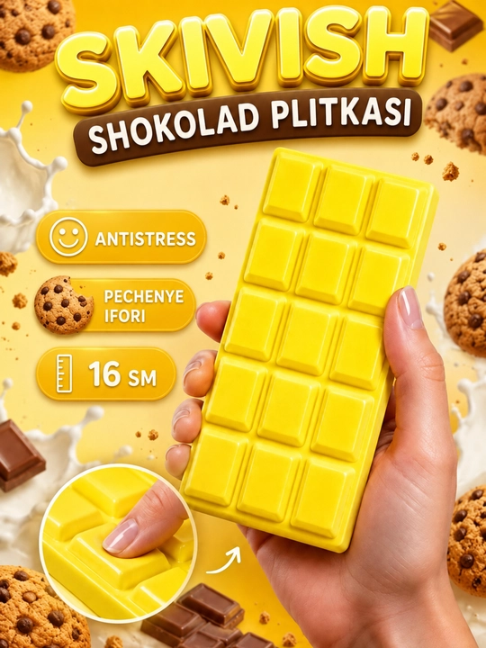 Skvish antistress yumshoq batonchik o‘yinchoq, ilgakli fidget, tasodifiy rang