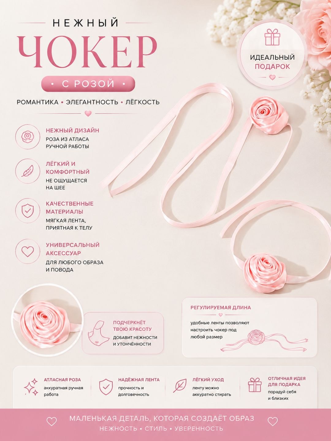 Bo'yinga taqiladigan gulli chokerlar, qora, qizil, yaltiroq toshli choker - 