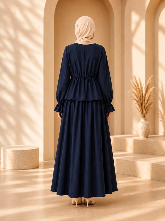Muslima ayollar kostyumi, yubkali kostyum, hijob libosi, HB mato, kundalik libos