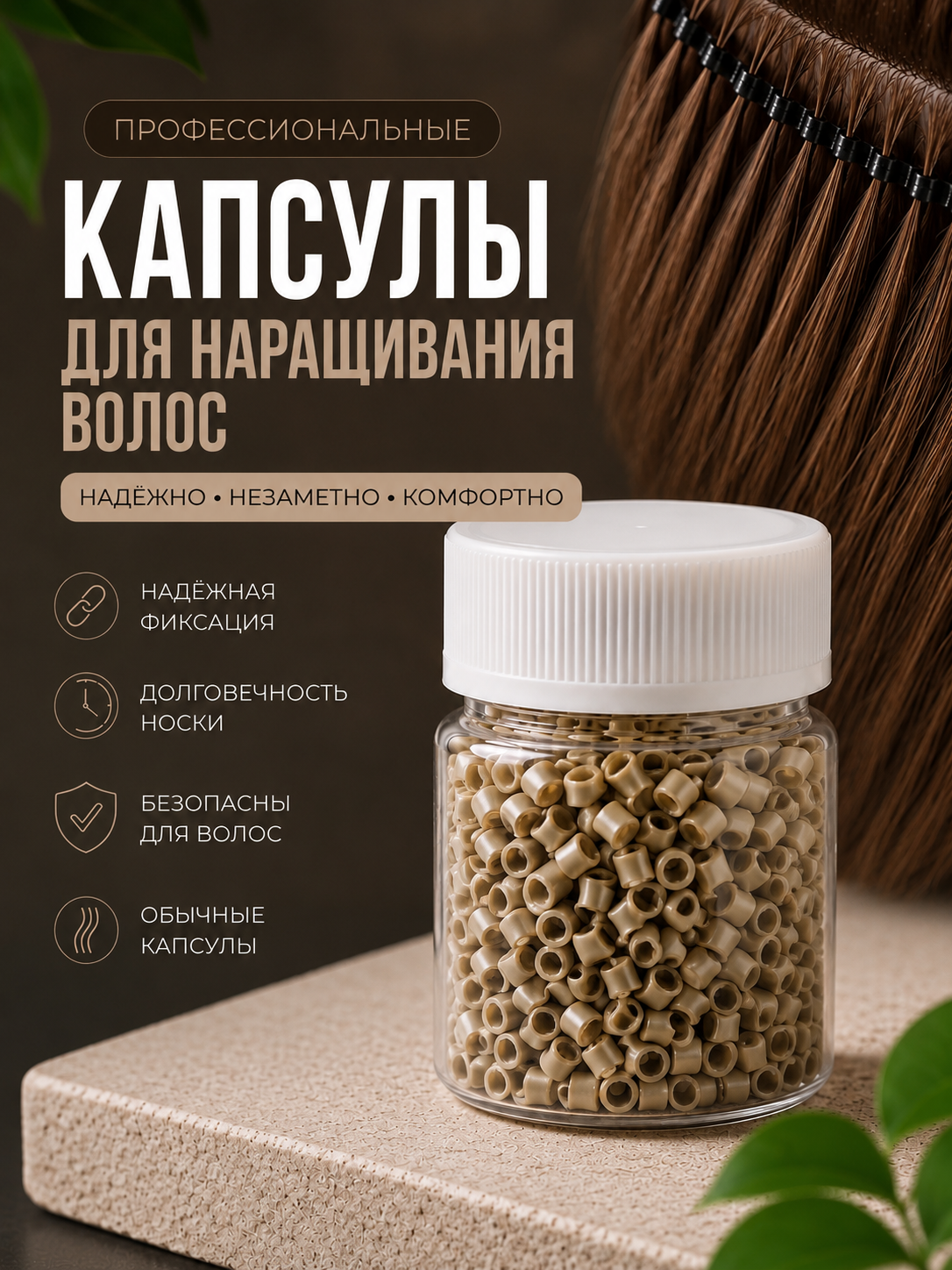 Soch o‘stirish uchun gel tormozli va tormozsiz professional mikrokapsulalar - 