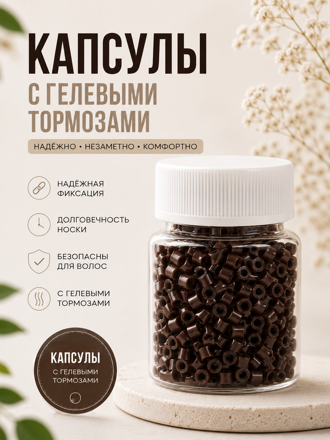 Soch o‘stirish uchun gel tormozli va tormozsiz professional mikrokapsulalar - 