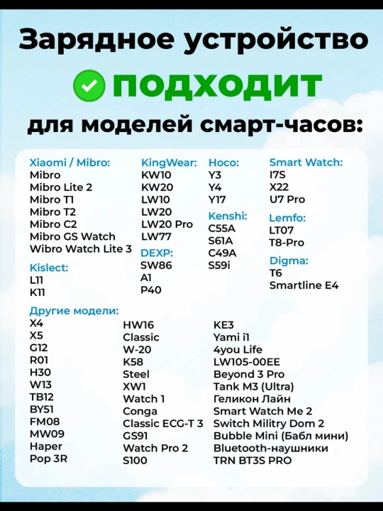 Зарядка для смарт часов магнитная универсальная 2,84 мм