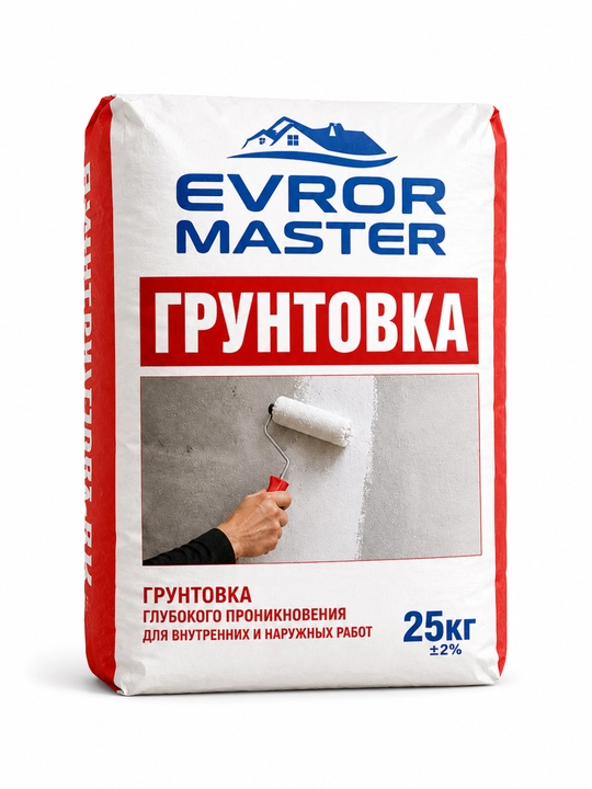 EVRO MASTER gipsli suvoq 25 kg, ichki devor va shiftlar uchun gips asosli suvoq