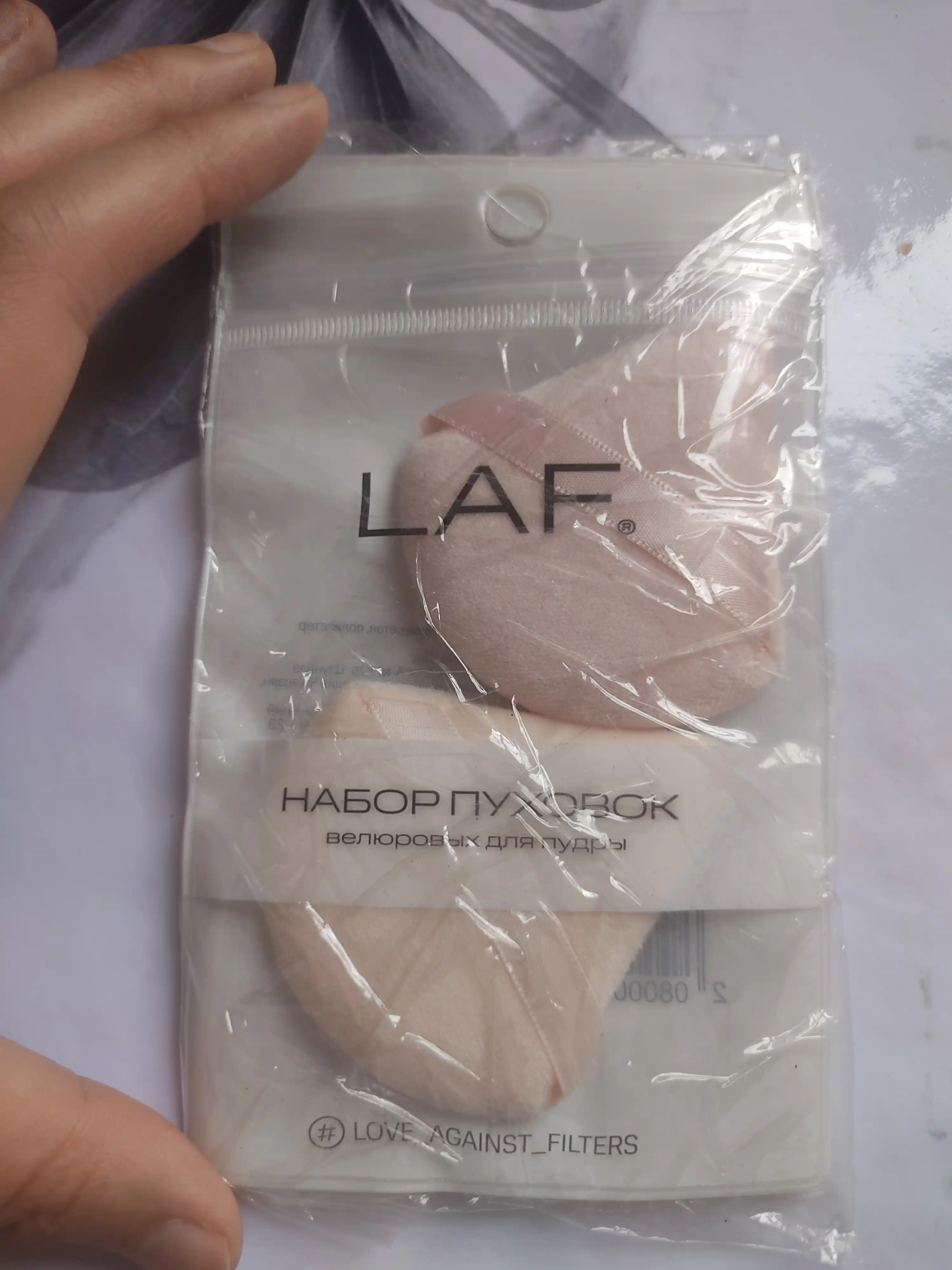 LAF To‘plam, pudra uchun velyur momig‘i, 2 dona, uchburchak (SI)