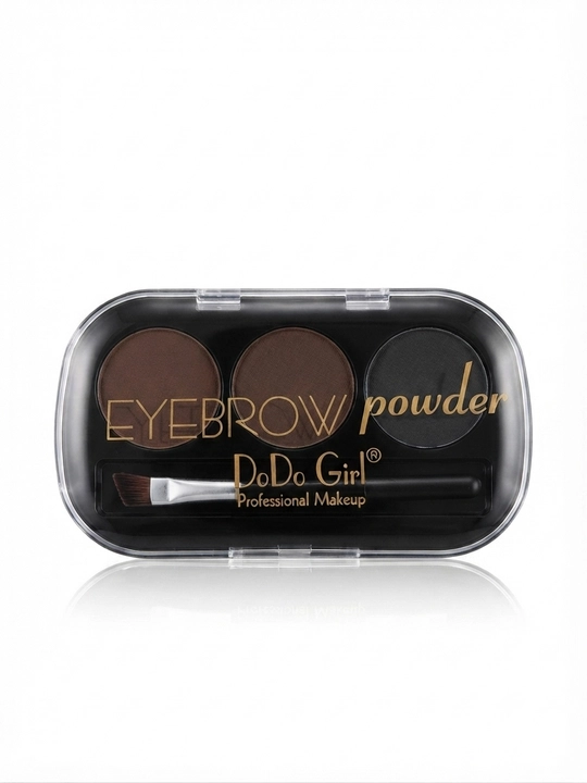 Палетка теней для бровей DoDo Girl Eyebrow Powder с кисточкой, 3 цвета